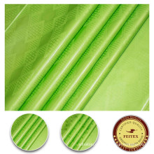 Africano bazin 100% algodón tela verde vestido material stock shadda brocado guinea